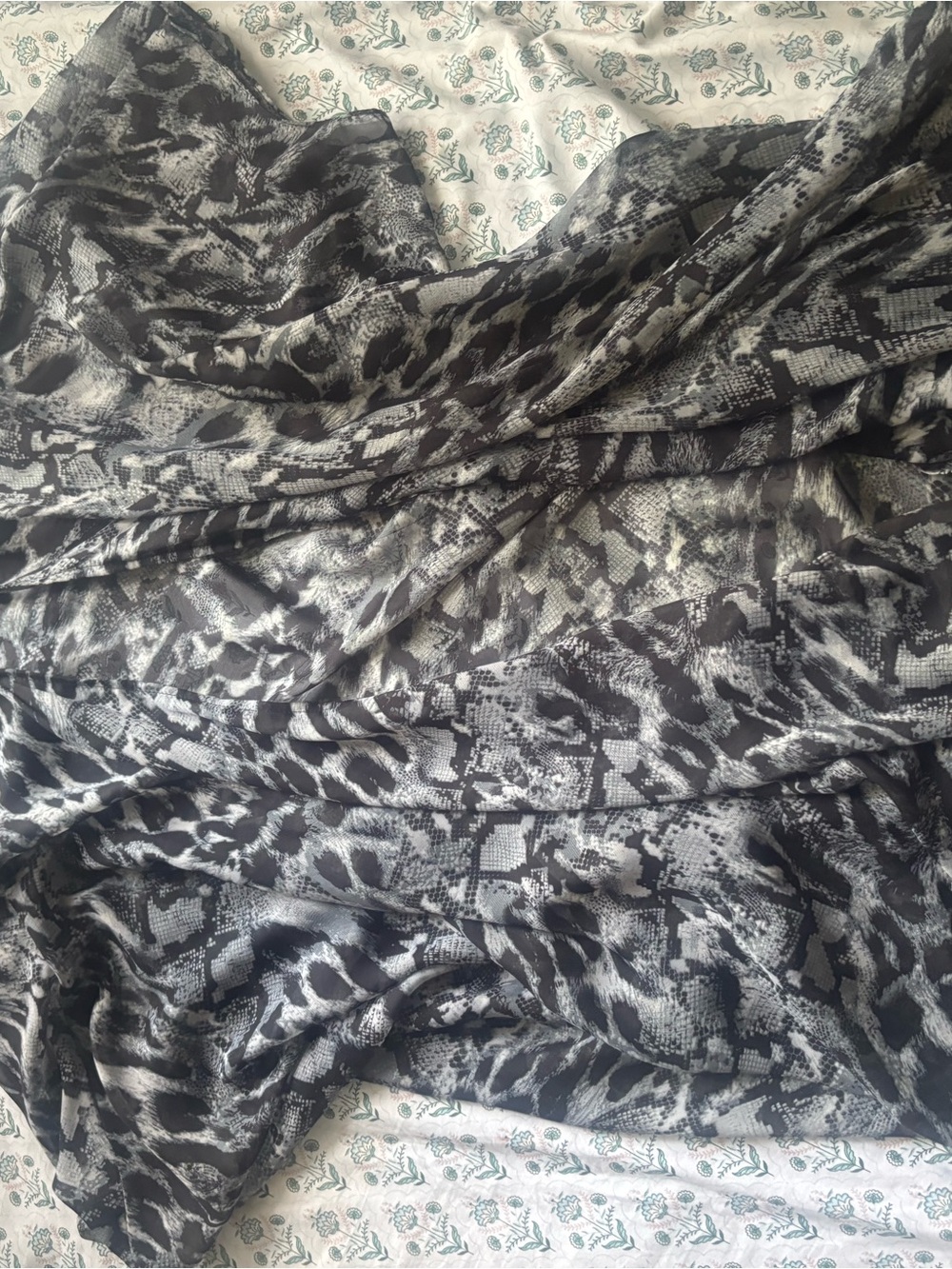 Emily Rose Black & Gray Animal-Print Maxi Skirt